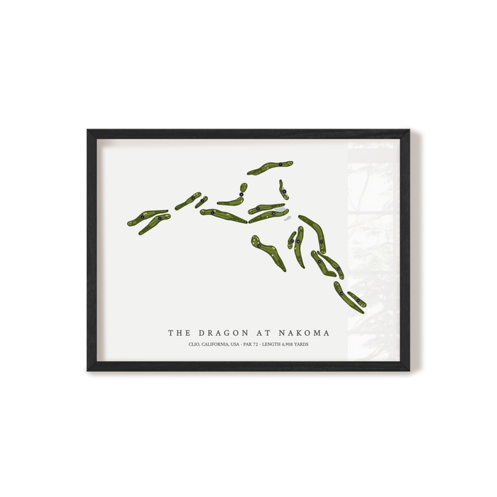 The Dragon at Nakoma | Golf Course Map | Black Frame