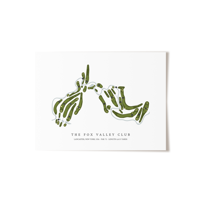 The Fox Valley Club | Golf Course Map | Unframed