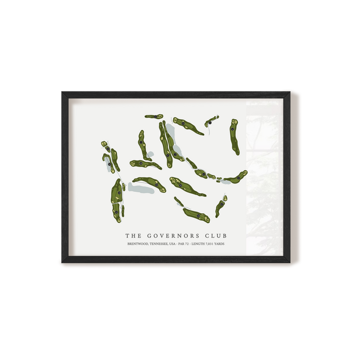 The Governors Club | Golf Course Map | Black Frame