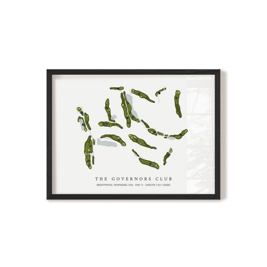 The Governors Club | Golf Course Map | Black Frame