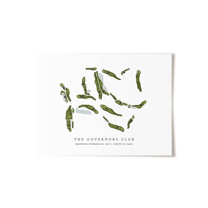 The Governors Club | Golf Course Map | Unframed