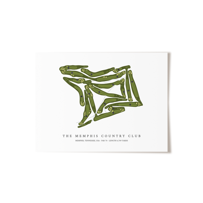 The Memphis Country Club | Golf Course Map | Unframed
