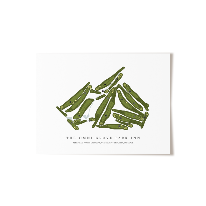 The Omni Grove Park Inn | Golf Course Map | Unframed
