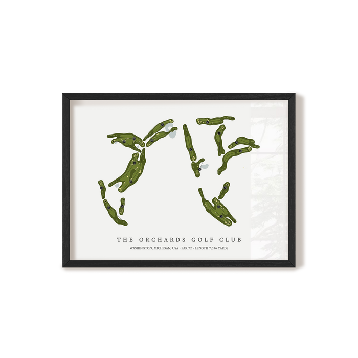 The Orchards Golf Club | Golf Course Map | Black Frame