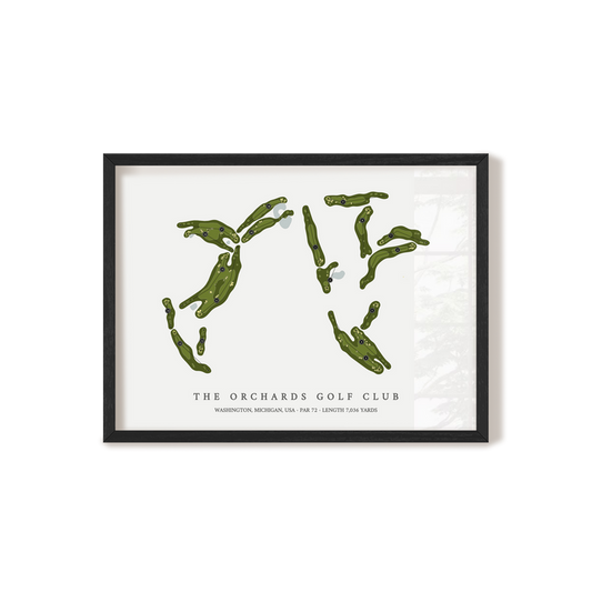 The Orchards Golf Club | Golf Course Map | Black Frame