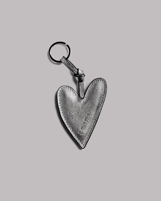 The Silver Heart Leather Key Ring
