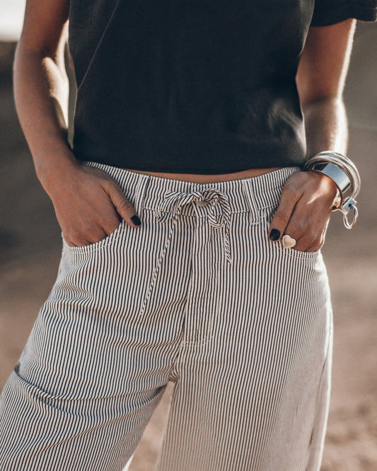 The Striped Tied Waist Pants The Dark Regular Cotton Shirt Desert California - Product photo