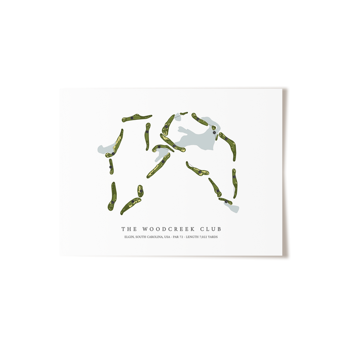 The Woodcreek Club | Golf Course Map | Unframed