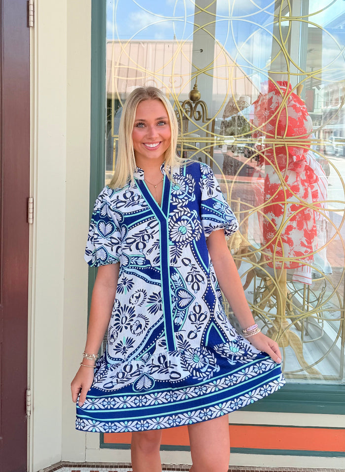 THML Puff Sleeve Tiered Dress