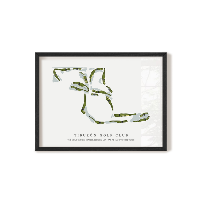 Tiburon Golf Club - The Gold Course | Golf Course Map | Black Frame