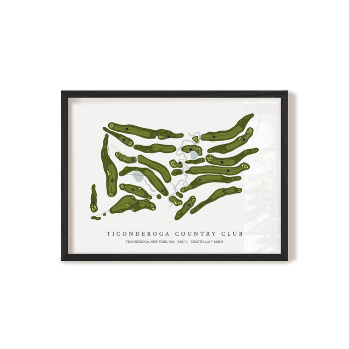 Ticonderoga Golf Course | Golf Course Map | Black Frame