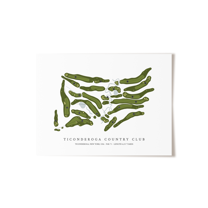 Ticonderoga Golf Course | Golf Course Map | Unframed