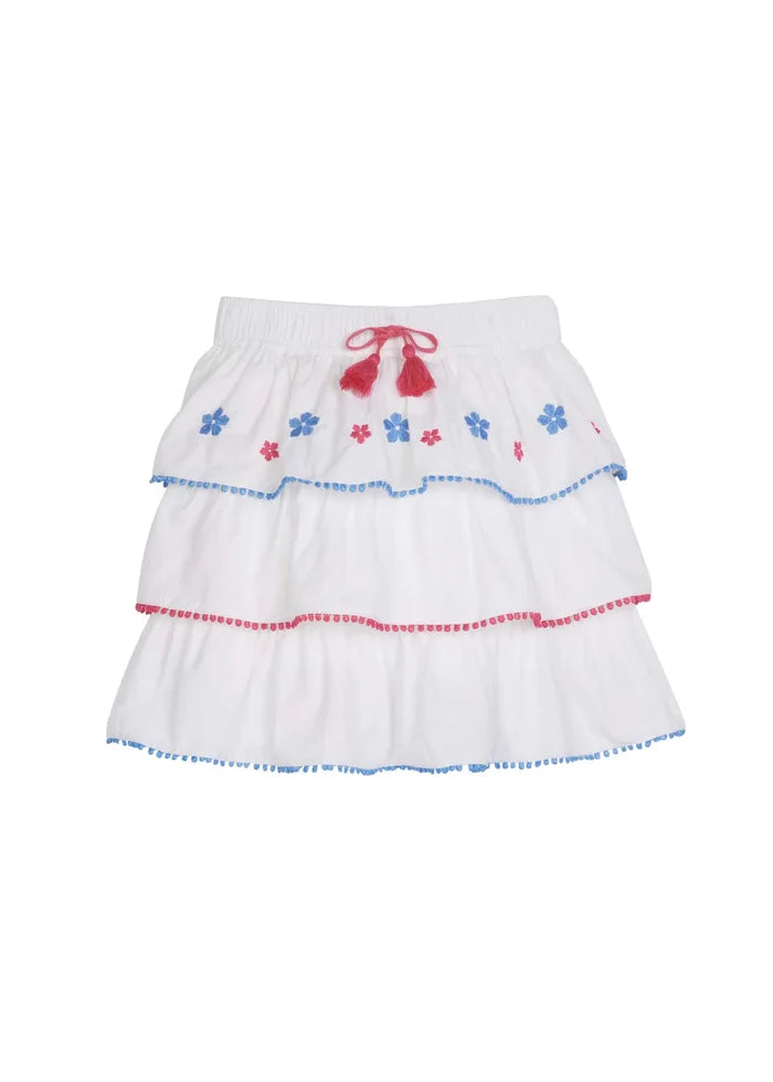Tiered Mini Skort - White Embroidered