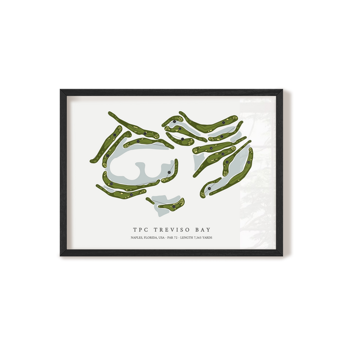 TPC Treviso Bay | Golf Course Map | Black Frame