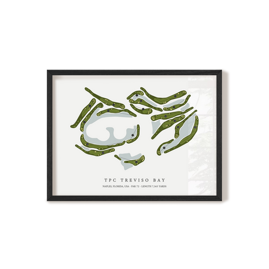 TPC Treviso Bay | Golf Course Map | Black Frame