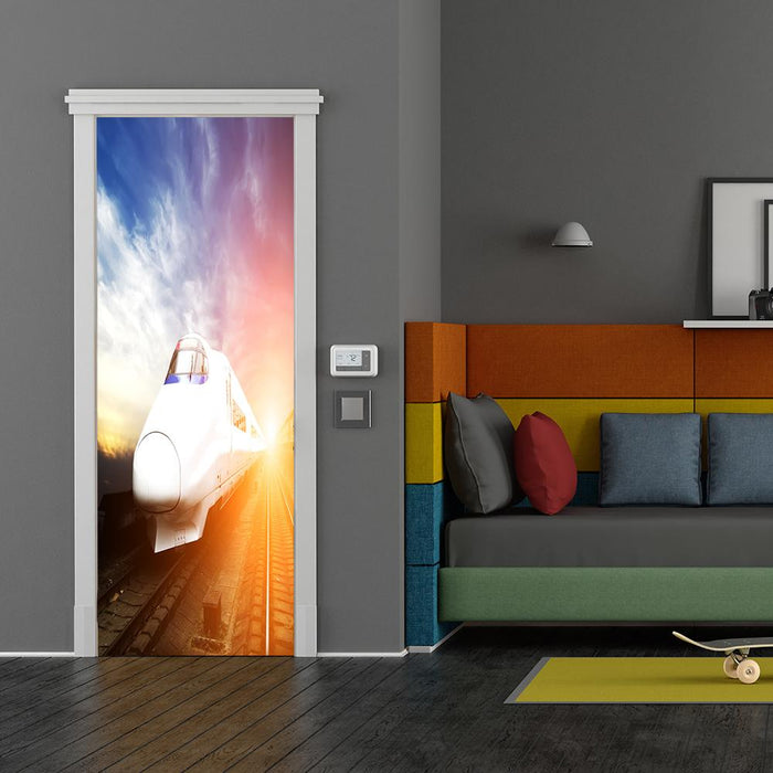 DoorFoto Door Cover Train Themed Room