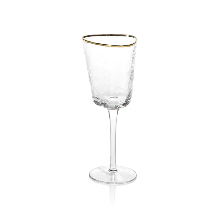Triangular Gold Rim Wine Glasses