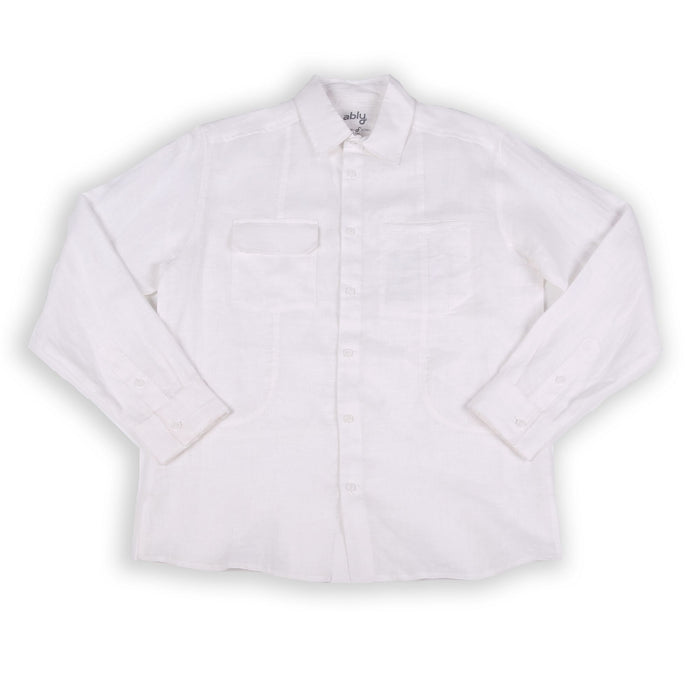 Tropic Breeze | Men's Long Sleeve Linen Shirt