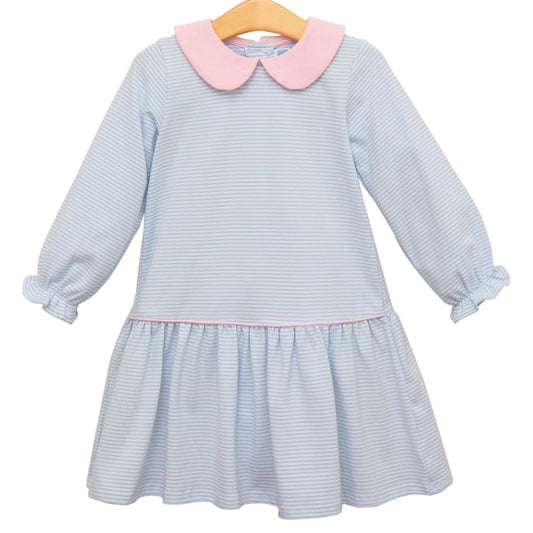 Trotter Street-Light blue stripe/light pink Katherine Dress