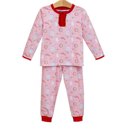 Trotter Street-Milk & Cookies Ruffle Set