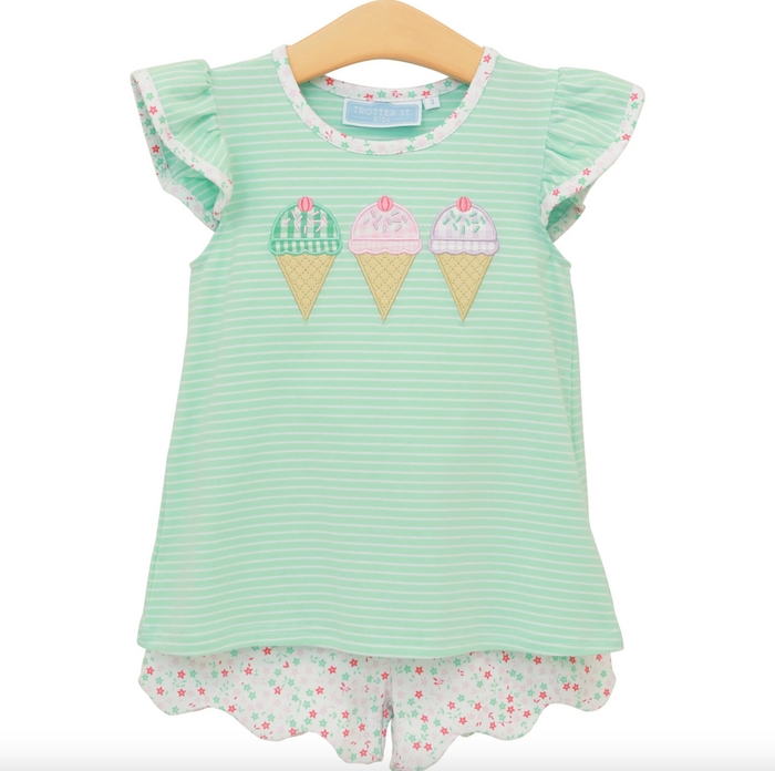 Trotter Street-Triple Scoop Flutter Short Set