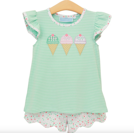 Trotter Street-Triple Scoop Flutter Short Set