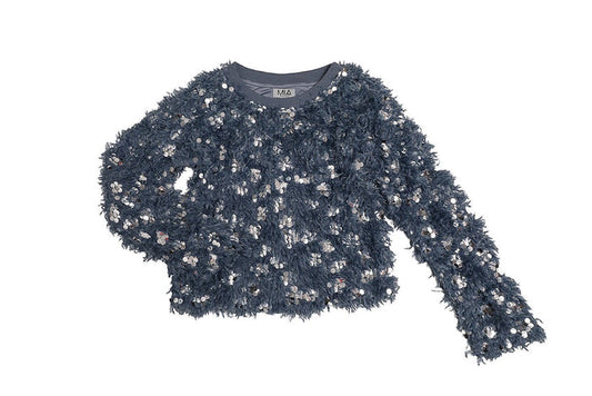 Tween Mia New York-Blue Sequin Sweater