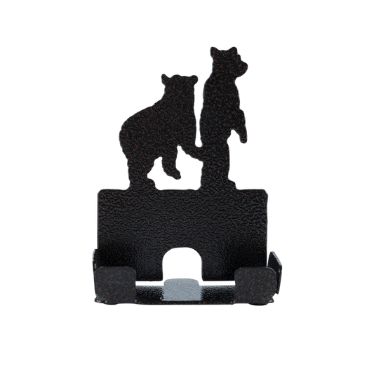 Two Bears Business Card Holder - Textured Black Steel - Coppervein, hand-made steel by Allwayz Mags