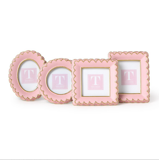 Two's Company- Pink Scalloped Mini Photo Frame Sold Separately