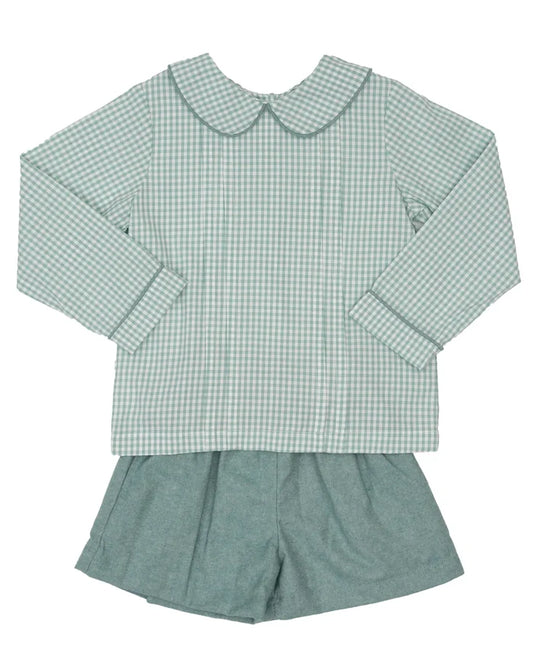 Tyler Teal Briar Check Short Set- The Oaks