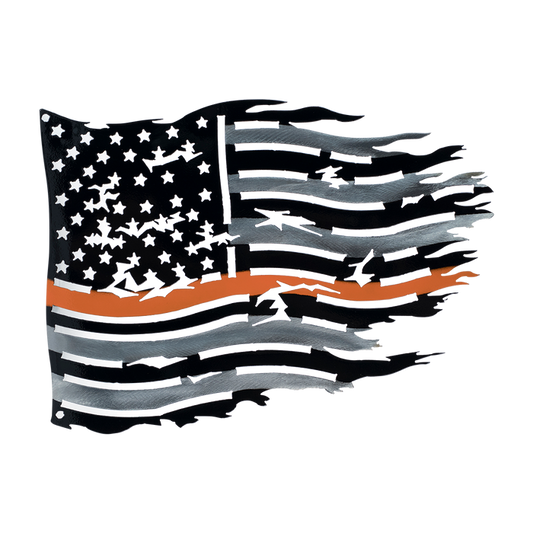USA Orange Line flag/Silver (Search and Rescue personnel and EMS)- Metal Sign