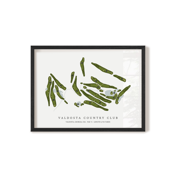 Valdosta Country Club | Golf Course Map | Black Frame