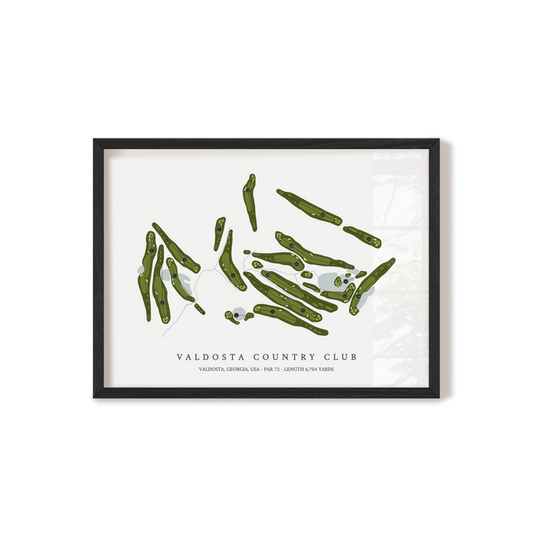 Valdosta Country Club | Golf Course Map | Black Frame