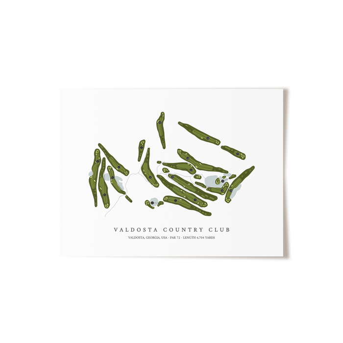 Valdosta Country Club | Golf Course Map | Unframed