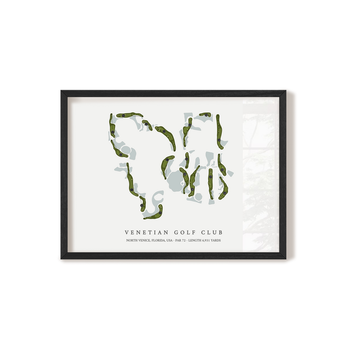 Venetian Golf Club | Golf Course Map | Black Frame