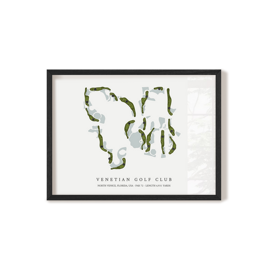 Venetian Golf Club | Golf Course Map | Black Frame