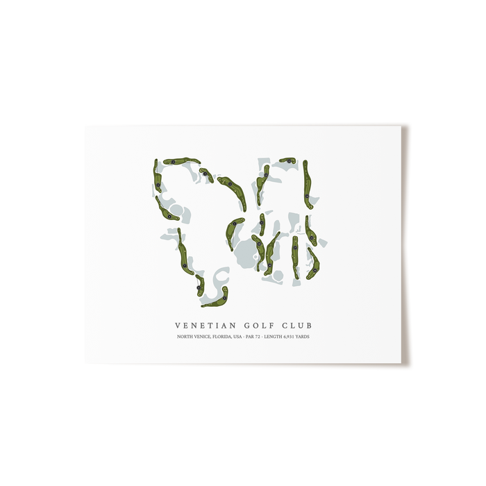 Venetian Golf Club | Golf Course Map | Unframed