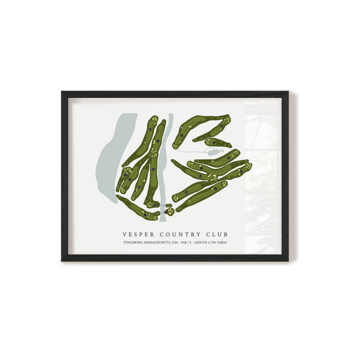 Vesper Country Club | Golf Course Map | Black Frame