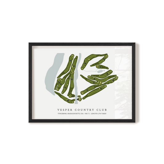 Vesper Country Club | Golf Course Map | Black Frame