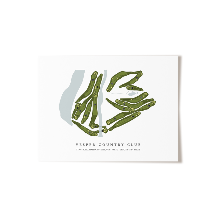 Vesper Country Club | Golf Course Map | Unframed