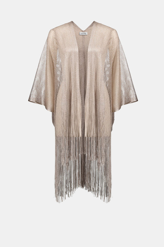 Veste drapée scintillante à franges  - Joseph Ribkoff