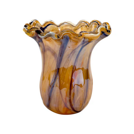 VIETRI-Onda Glass Tortoiseshell Small Tulip Vase