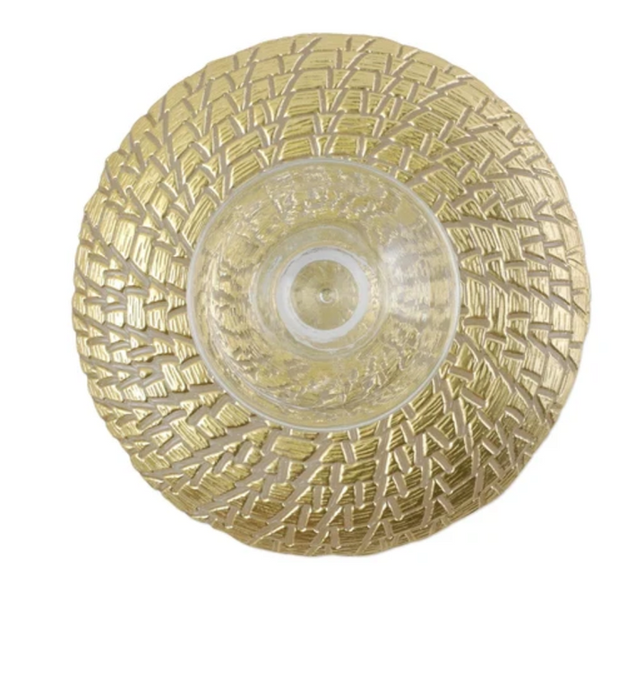 VIETRI Rufolo Glass Gold Crocodile Small Cake Stand