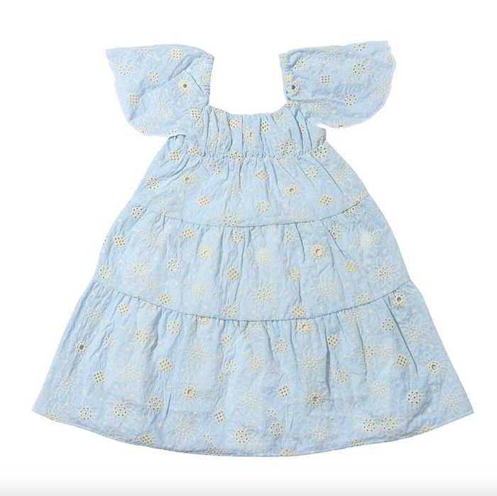 Vignette- Sierra Dress- Light Blue Eyelet