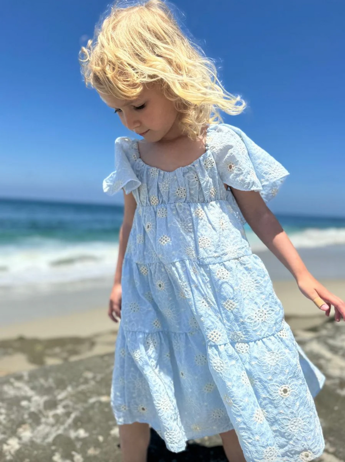 Vignette- Sierra Dress- Light Blue Eyelet