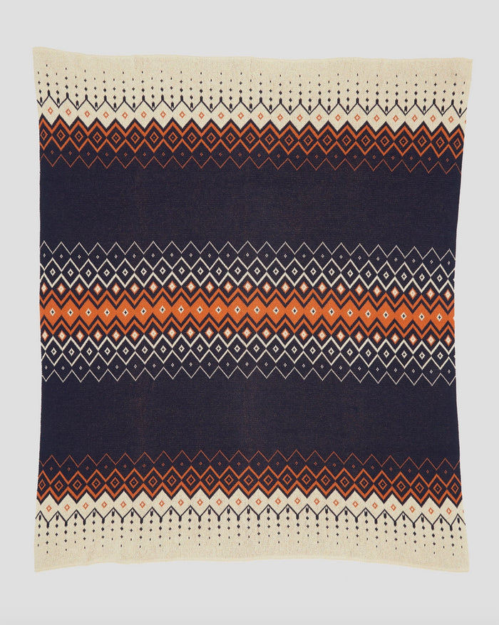 Vintage Icelandtic Throw Blanket Blue