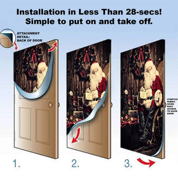 DoorFoto Door Cover Vintage Santa Smiling