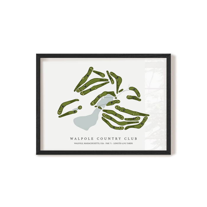Walpole Country Club | Golf Course Map | Black Frame