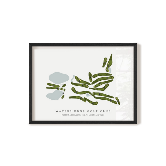 Waters Edge Golf Club | Golf Course Map | Black Frame