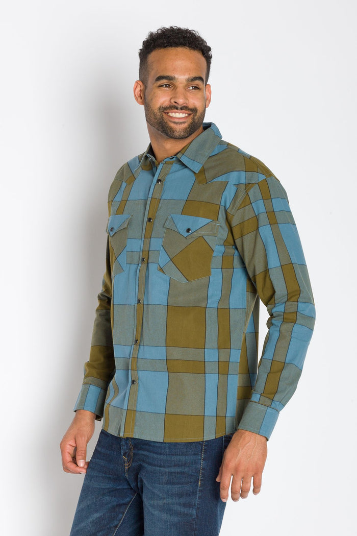 Wayne | Men's Cotton Cowboy Plaid Shirt